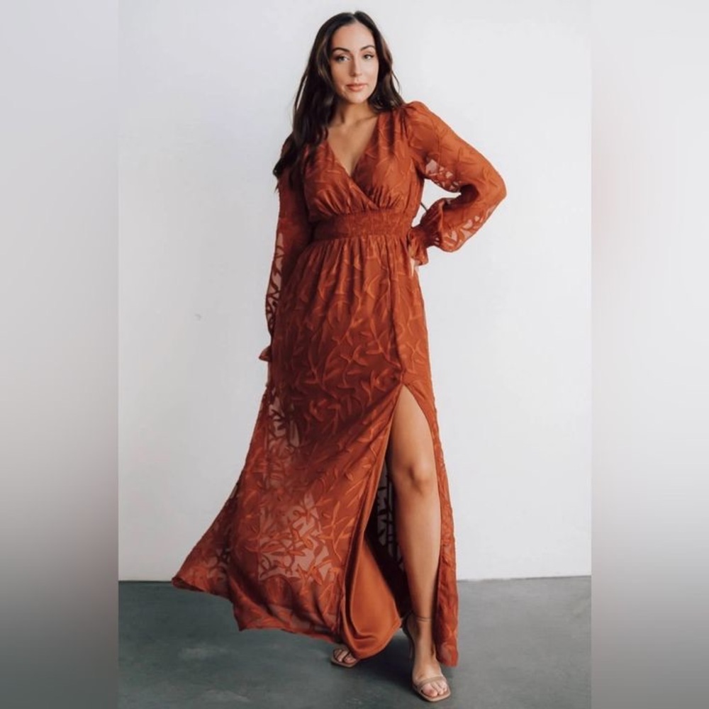 NWT! Baltic Born - Bridget Textured Maxi Dress - Rust